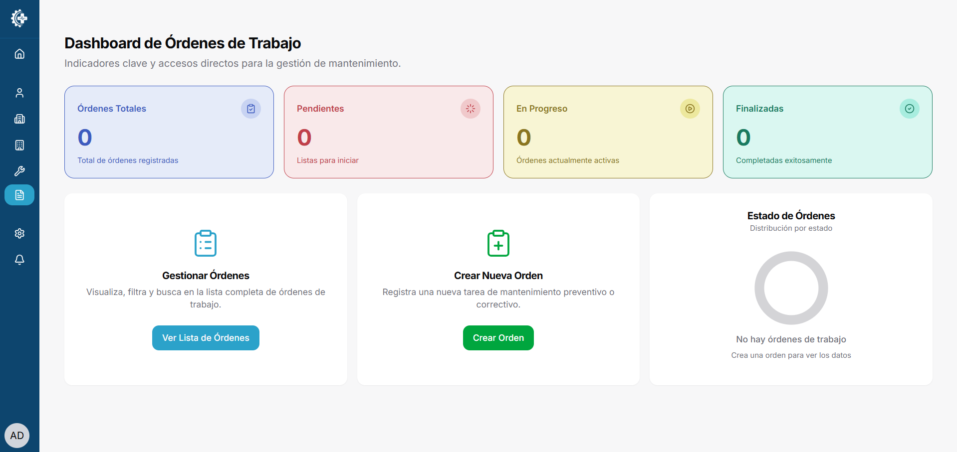 Orden de trabajo en la plataforma Novamed